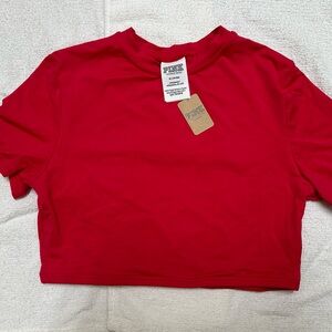 PINK Victoria Secret Base Stretch Crop Baby Tee